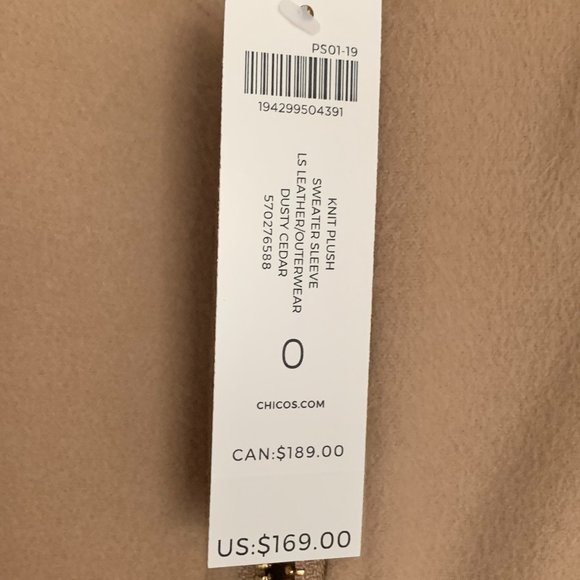 Chico's Plush Knit Sweater Sleeve Jacket - Picture 4 of 5